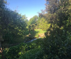 Mill Stream winds its way through the property